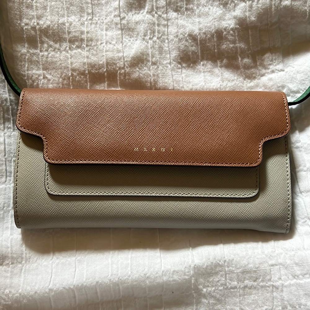 Marni colorblock textured leather pouch